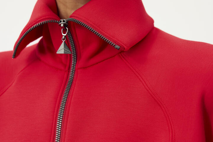 Red Spanx for Delta half zip with Centennial zipper pull