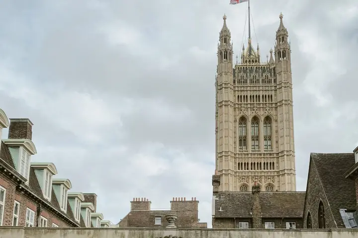 House of Lords building next to Westminster Abbey
