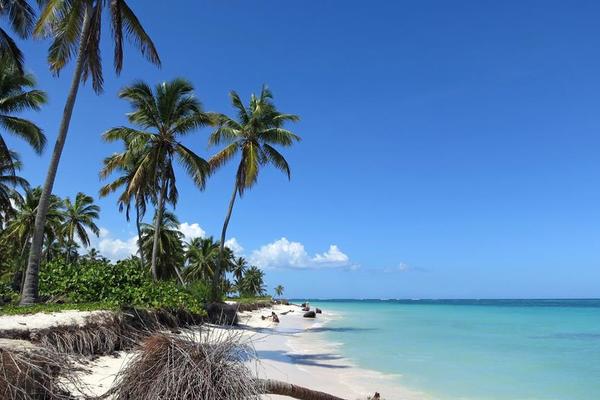 Scenic view of a shoreline in Punta Cana in the Dominican Republic