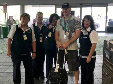 Roadie driver with Delta employees