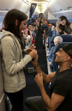 Love is in the air: Customer pops question at 30,000 feet