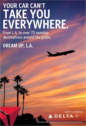 An ad from Delta's 'Dream Up, L.A.' campaign