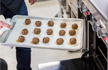 Impossible Meatballs are made by Impossible Foods with a mix of Impossible Burger and Impossible™ Sausage and seasoned with a savory homestyle blend.
