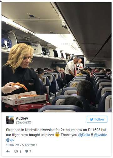 Delta delivers pizza to customers in ATL storms