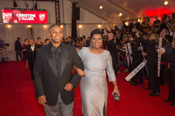 Couple on red carpet