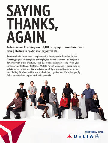 Delta thanks its employees for a successful 2016