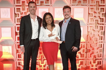 Kyle Hassell, Sales Account Executive – New York, Aisha Bibbs, GLAAD Rising Star grant recipient, and Survivor’s Zeke Smith at the inaugural GLAAD Rising Stars Luncheon in New York at The New York Hilton on May 5. 