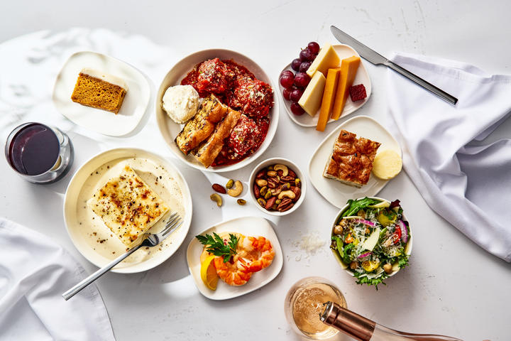 Multi-course dining experience on Delta One transcontinental flights