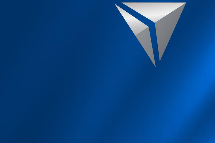 Delta widget on deep blue background