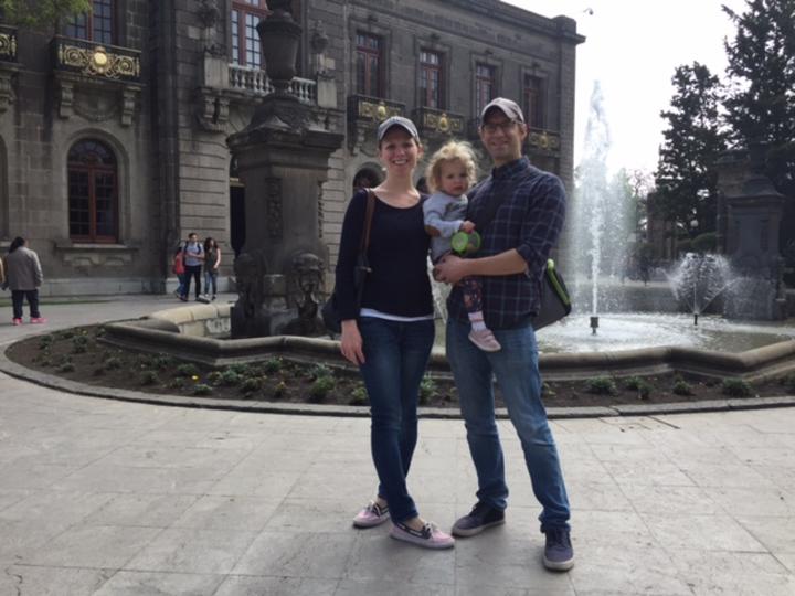 Amelia and her family in Mexico City