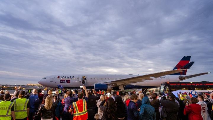 Delta people welcome the Braves home.