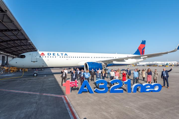 Delta takes delivery of first A321neo in Hamburg, Germany