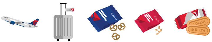 Sample of Delta Travel Stickers