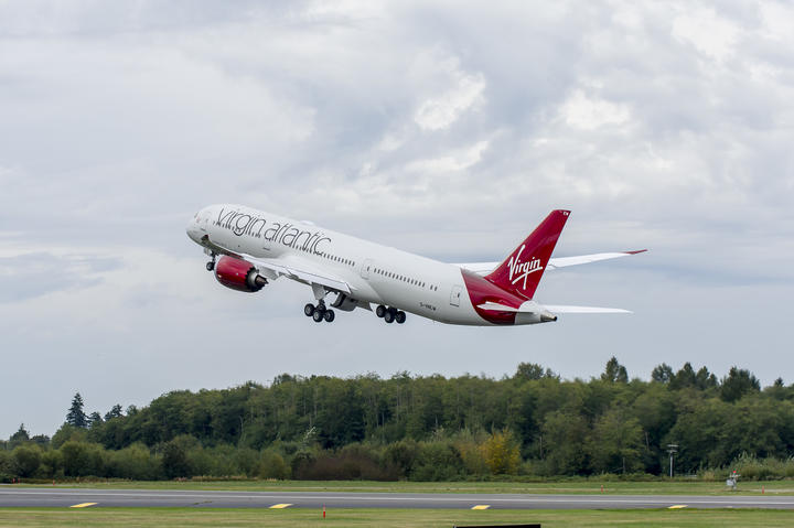 Virgin aircraft taking off