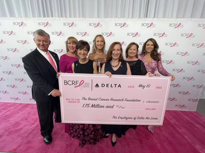 Delta employees at BCRF's Hot Pink Party in NYC