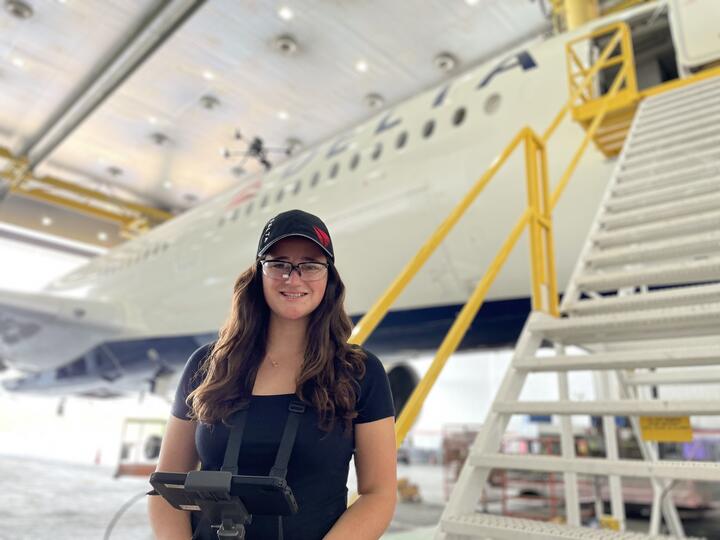 Emma Galarza, a senior engineer with Delta TechOps