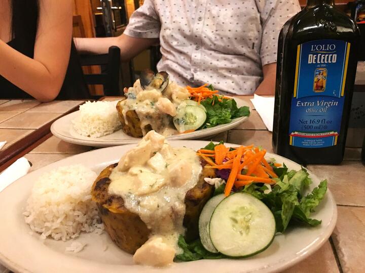 A plate of mofongo served at a restaurant in San Juan, Puerto Rico