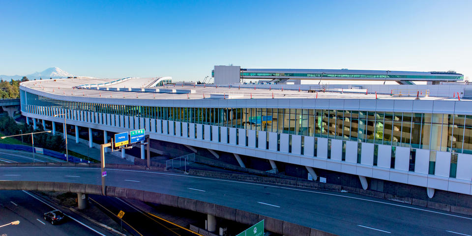Exterior view of Seattle-Tacoma International Airport's International Arrivals Facility - Grand Hall