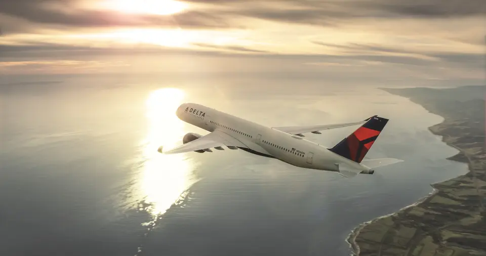 Airbus A350, flying into the sunrise