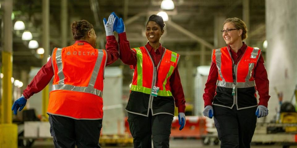 Women working in warehouse