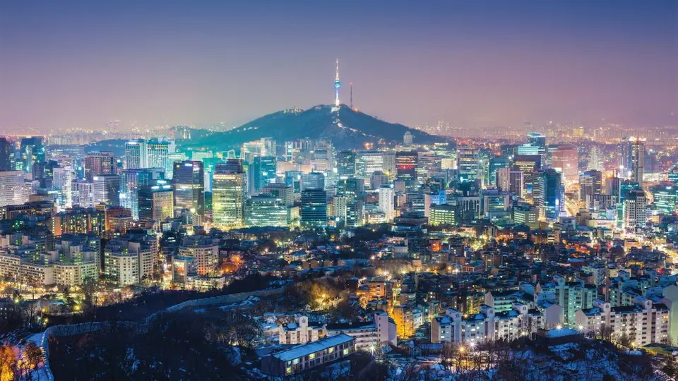 Skyline view of Seoul, South Korea.