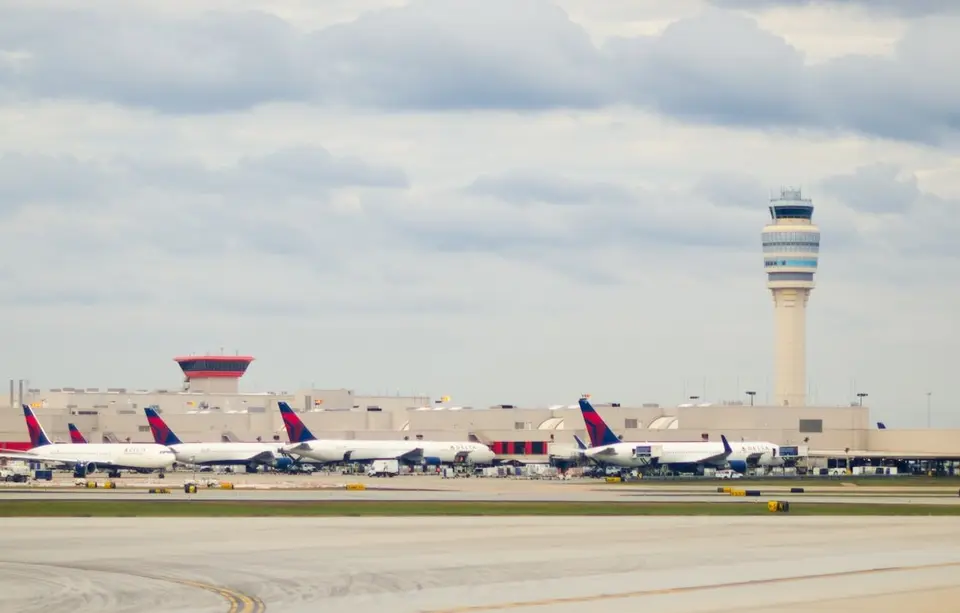 Delta planes parked at Hartsfield-Jackson Atlanta International Airport