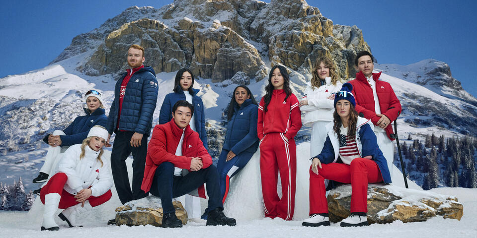 Group shot of Delta athlete ambassadors for Milan Cortina 2026 Olympic and Paralympic Winter Games.