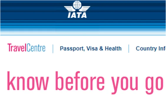 Screenshot of IATA Website homepage