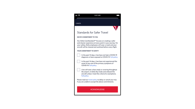 Delta Fly app check-in