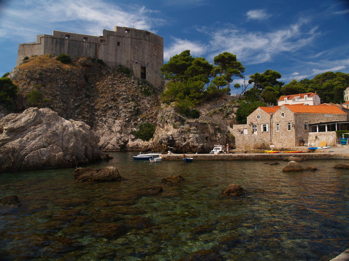 Small boat dock in Dubrovnik, Croatia