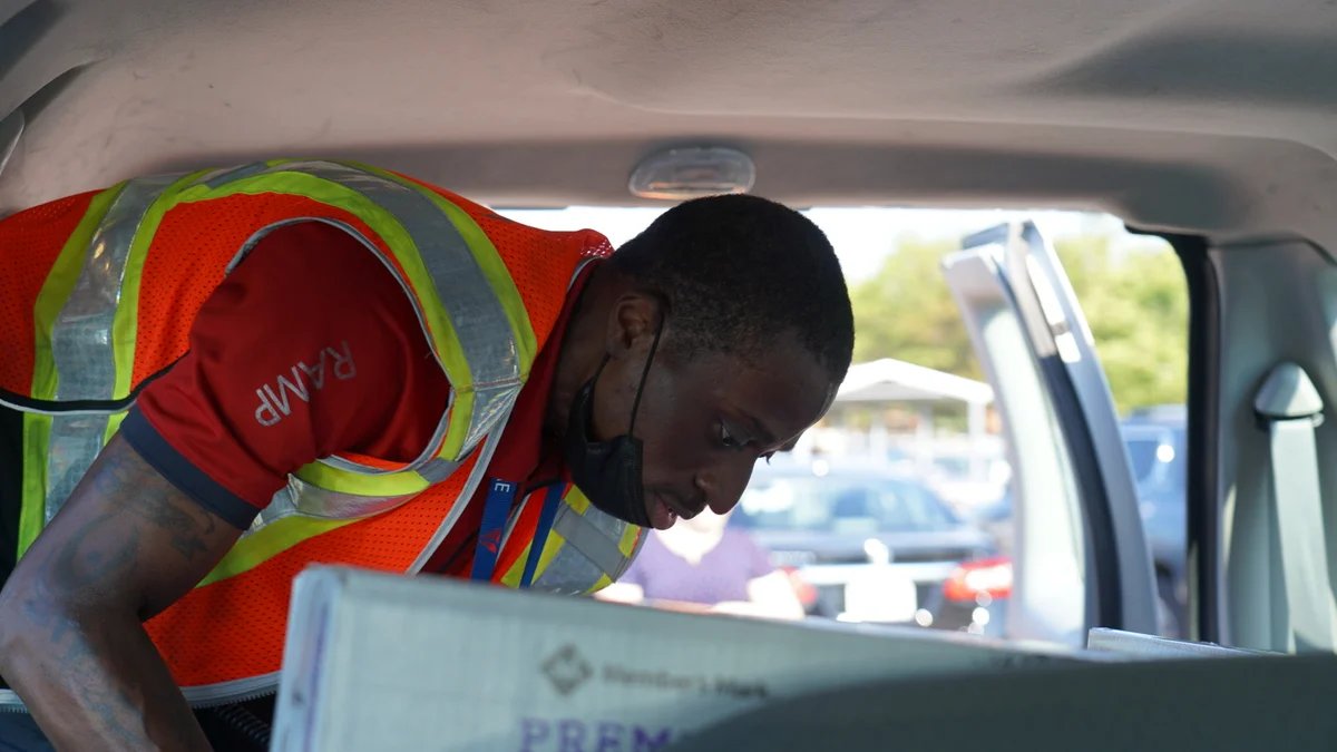 Delta employees gather supplies for incoming evacuees from Afghanistan.