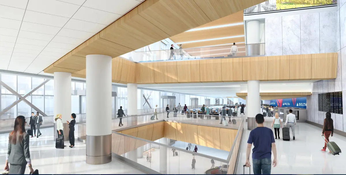 A rendering of Delta's new Terminal C at LGA
