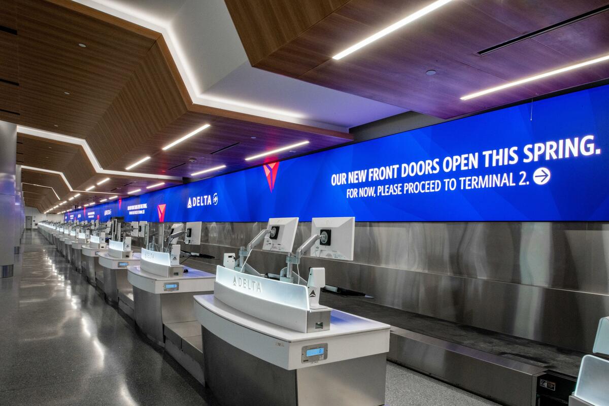 Check-in area at Delta's new LAX terminal