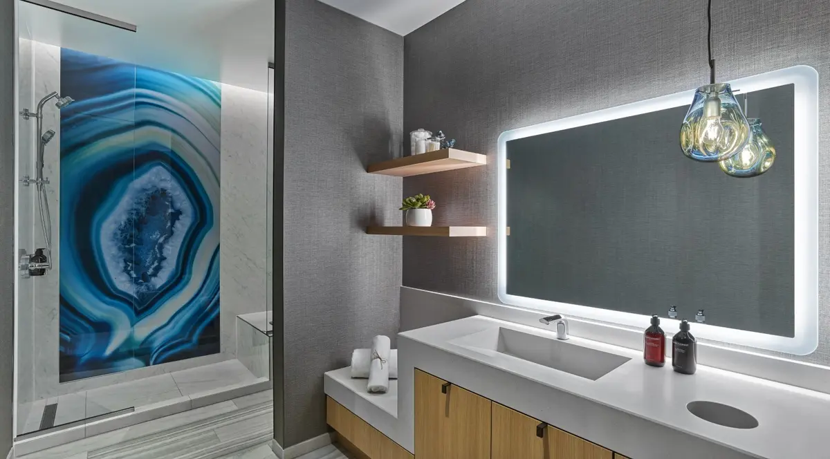 Spacious shower rooms are well appointed to meet guests’ needs.  