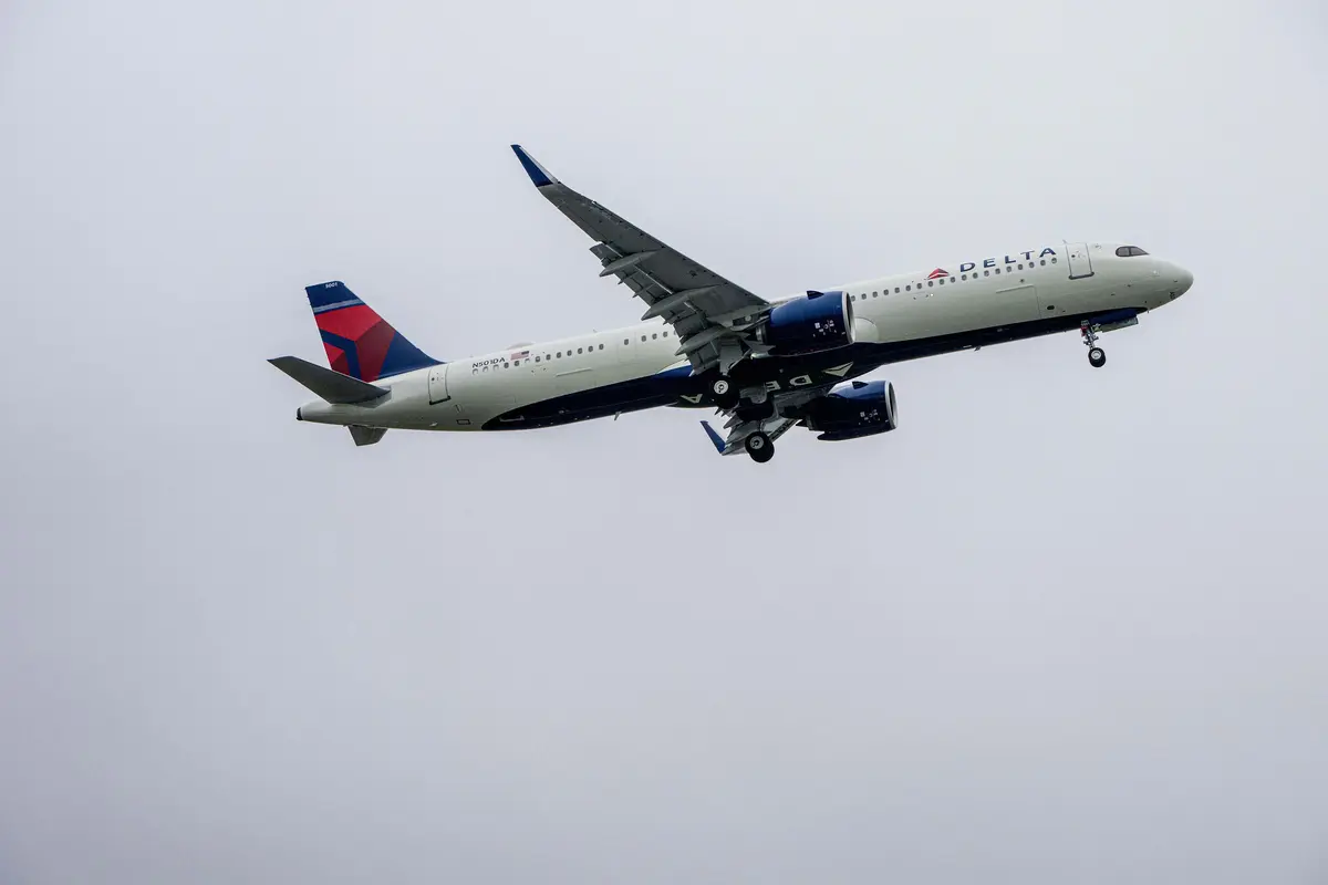 Delta A321neo departs from Boston Logan Airport