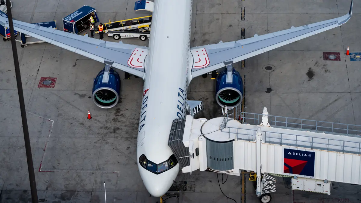 A321neo parked at gate at Boston Logan Airport