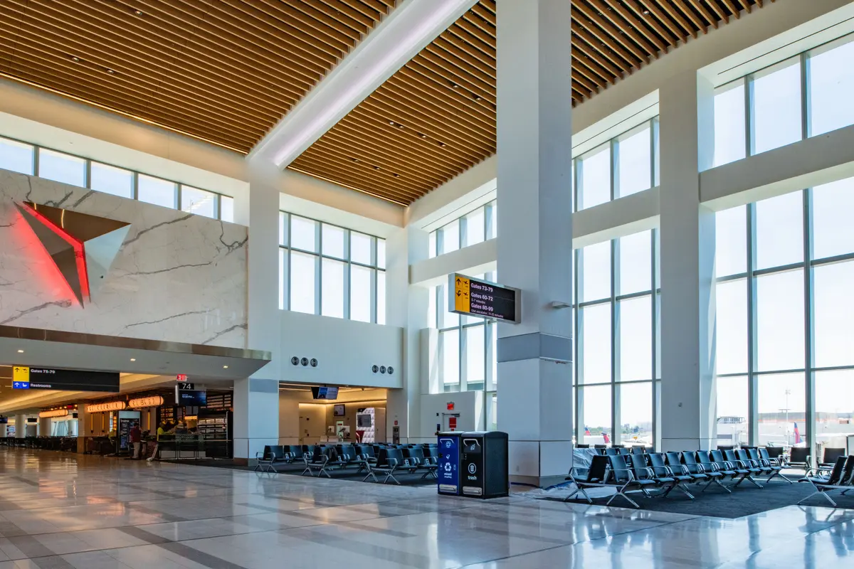 Interior view of Delta's terminal at LaGuardia 