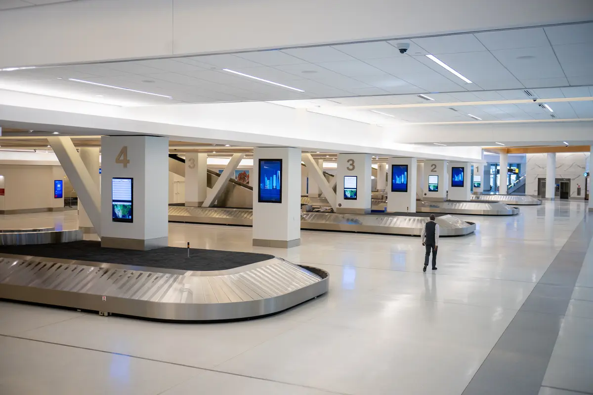Baggage claim area at Delta's terminal at LaGuardia