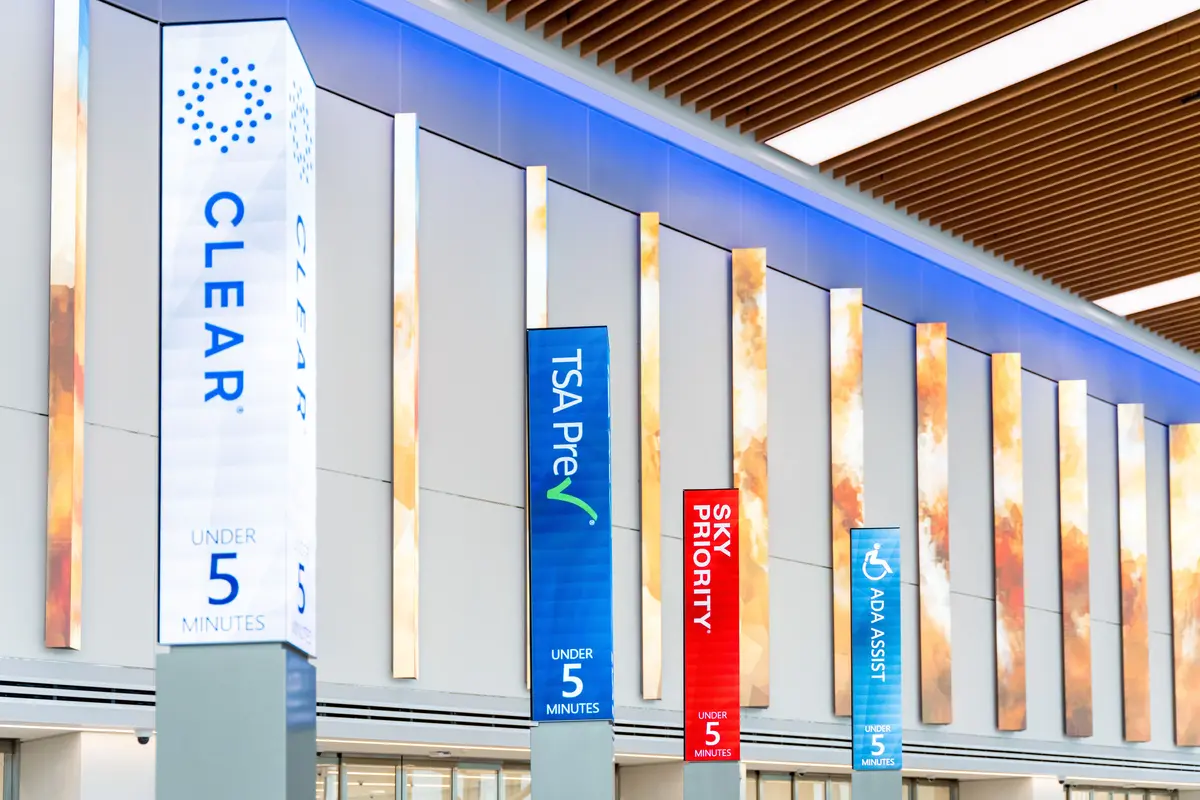 Interior wayfinding signage at New York LaGuardia Airport (LGA)