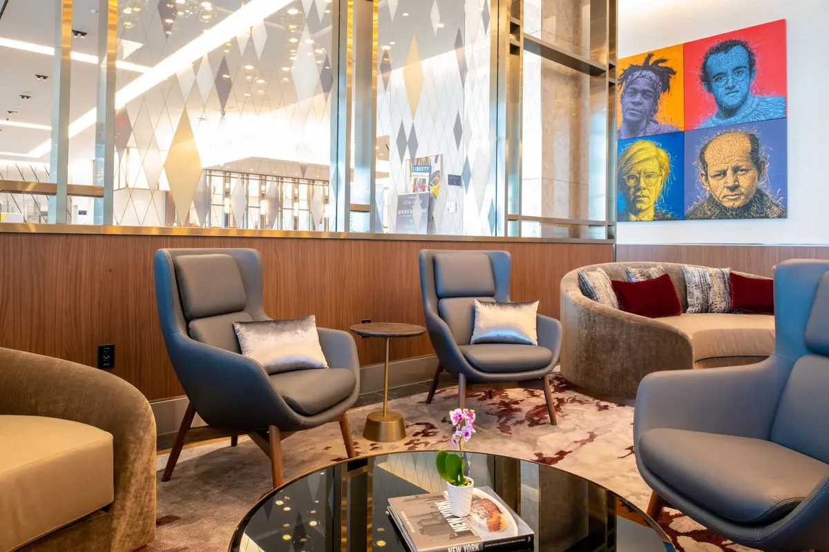 Artwork at the new SkyClub in Delta's LGA terminal