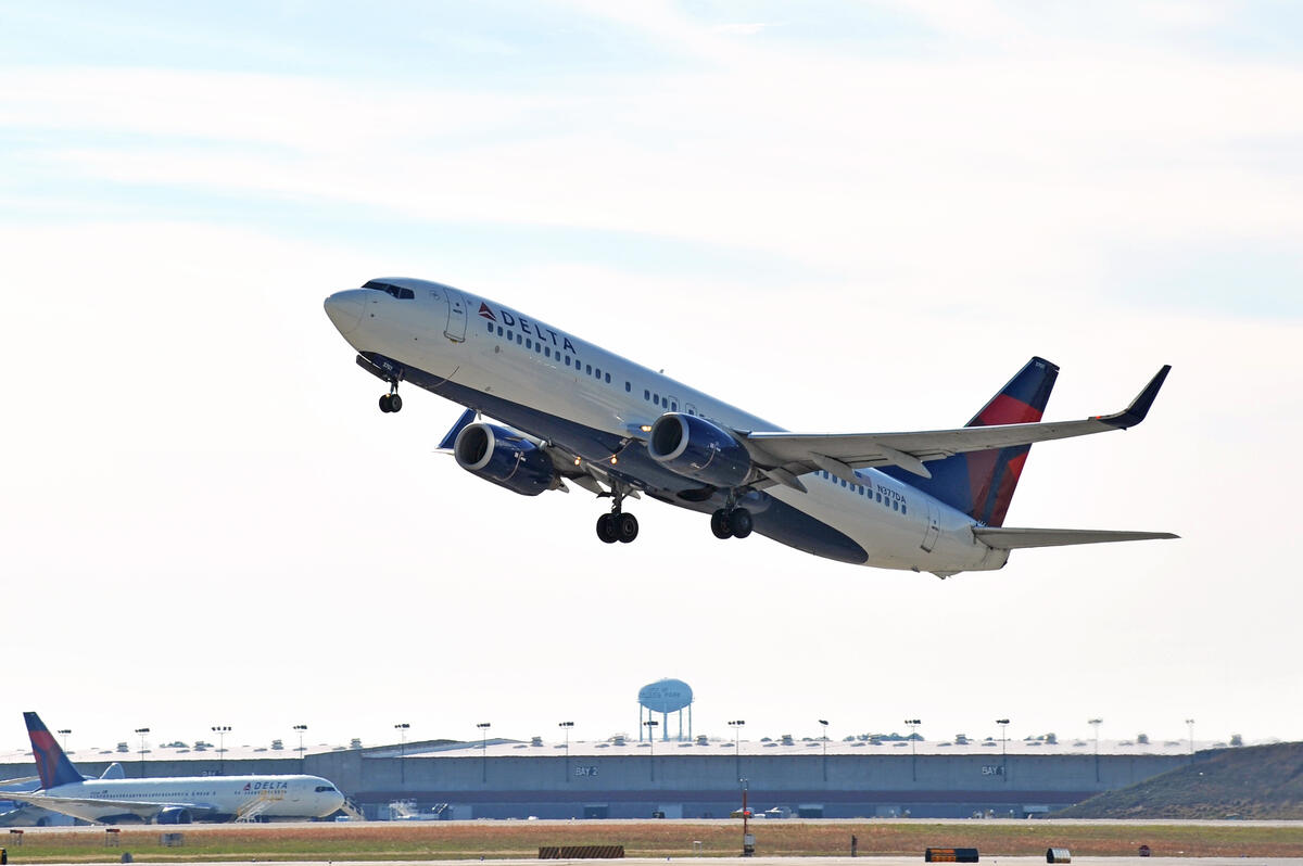 Boeing 737-800 aircraft departing