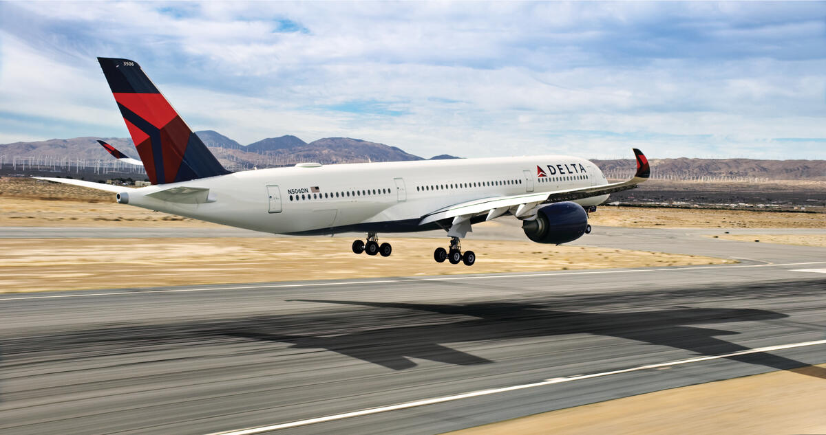 A350-900 taking off on the runway