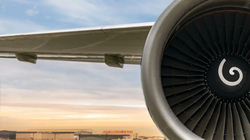 Delta plane engine at Hartsfield-Jackson Atlanta International Airport