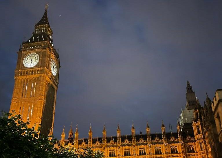 Scenic view of Big Ben at nighttime