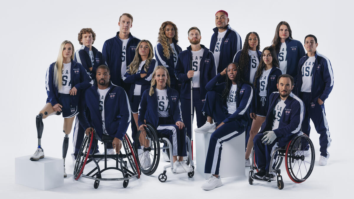 A shot of all 15 Delta-sponsored Team USA athletes