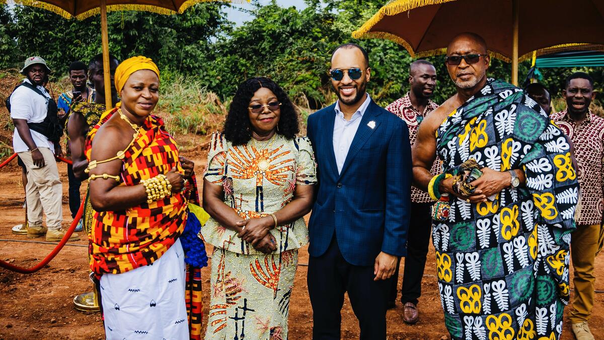 Ralph Albus, Director of Global Communications, joins Dr. Beatrice Wiafe-Addai, President of Breast Care International, and others at the Walk for the Cure event in Accra.