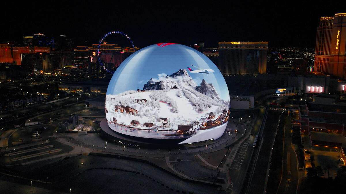 Delta’s CES presence extends to Sphere’s exterior – the Exosphere