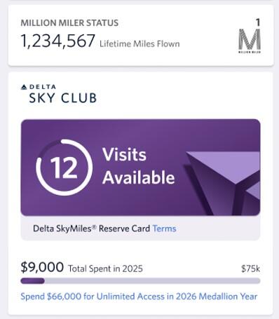Delta Sky Club visit tracker