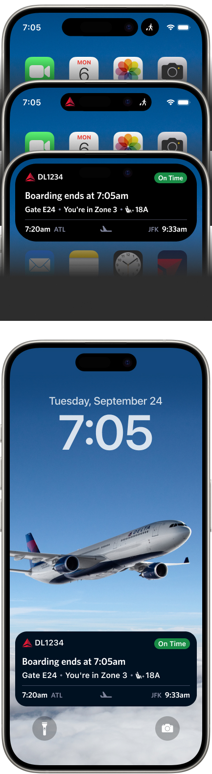 Smartphones displaying notifications on screens.
