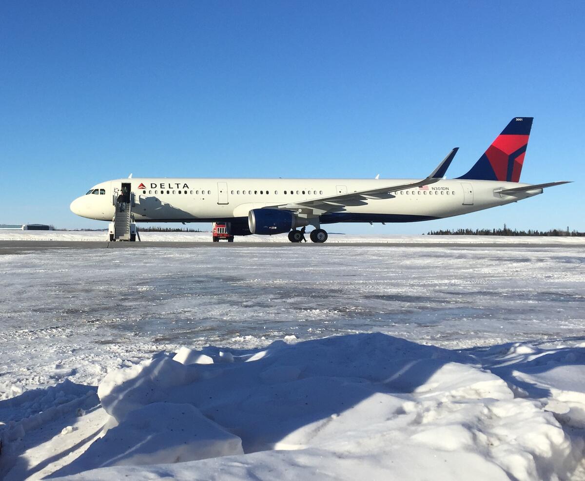 A321 refueling in Goose Bay, Canada